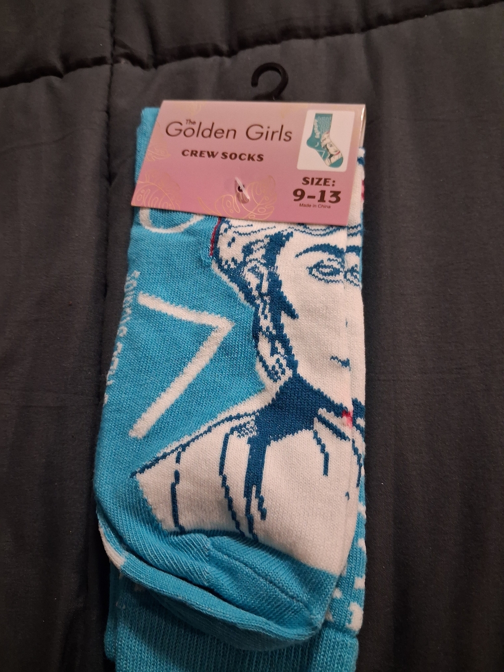 Signature Turquoise & White Crew Socks - The Golden Girls